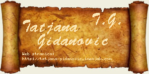 Tatjana Gidanović vizit kartica